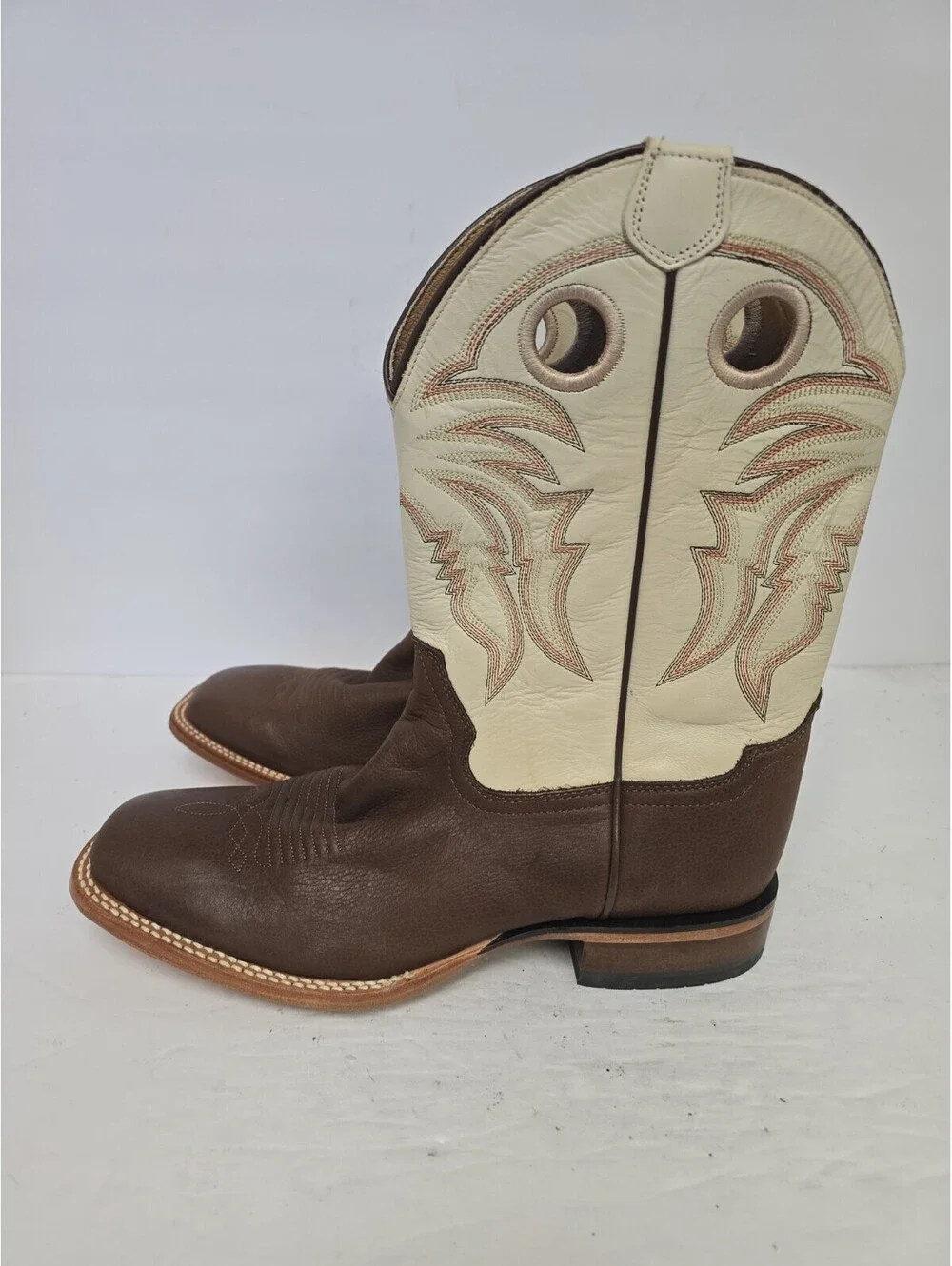 Cody James Men's BB63 Leather Broad Square Soft Toe Western Boot Brown 10.5D